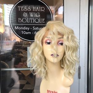 Blonde wavy short bob Lacefront wig 613 2019 Wig